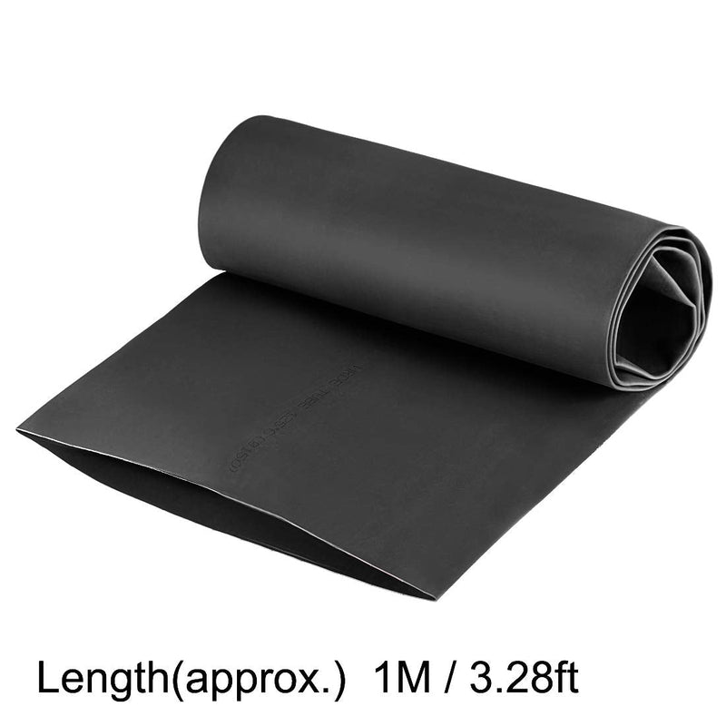 uxcell Heat Shrink Tubing, 6"(150mm) Dia 240mm Flat Width 2:1 Ratio Shrinkable Tube Cable Sleeve 1m - Black