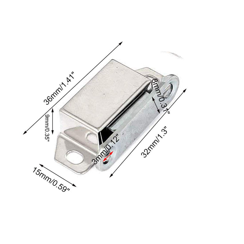 Rannb Door Magnet Door Catch Latch Mini Size Stainless Steel for Cupboard Cabinet -Pack of 20