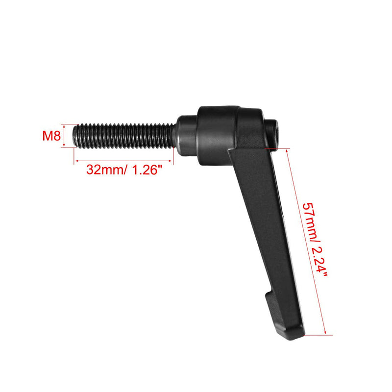 [AUSTRALIA] - uxcell M8 x 32mm Handle Adjustable Clamping Lever Thread Push Button Ratchet Male Threaded Stud 3Pcs 