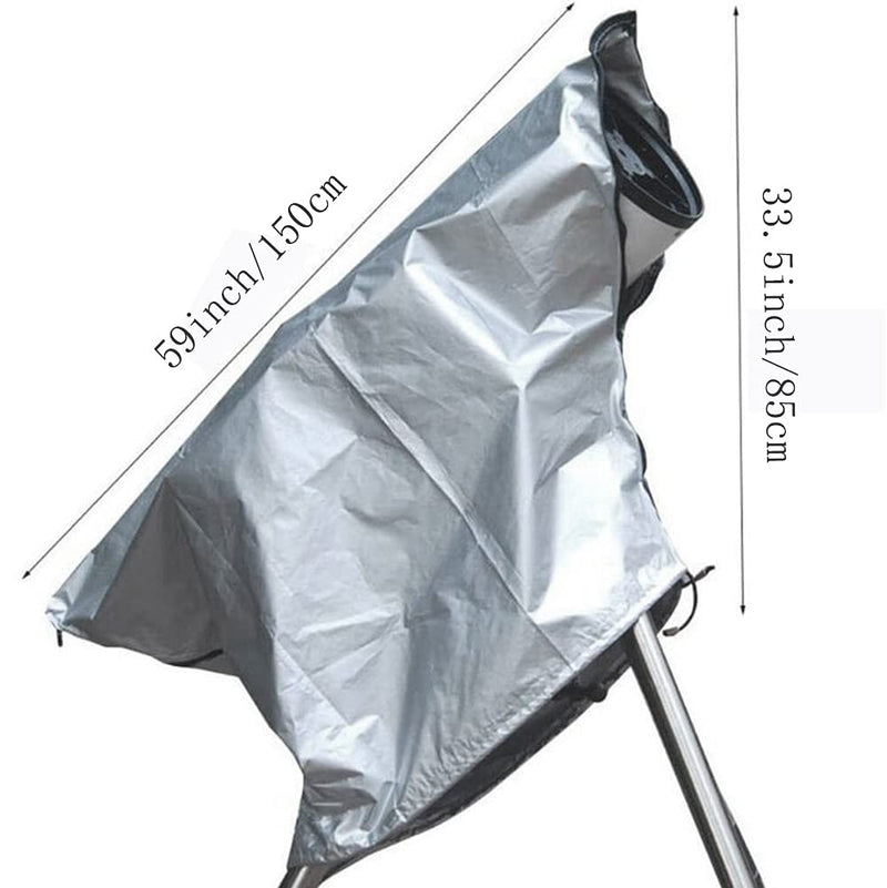 BOSKING Telescope Cover Outdoor Sun Protective Dust-Proof Astronomical Telescope Cover with Adjustable Drawstring - Silver (59(1499mm) x 33.5(851mm) inch) 59(1499mm) x 33.5(851mm) inch