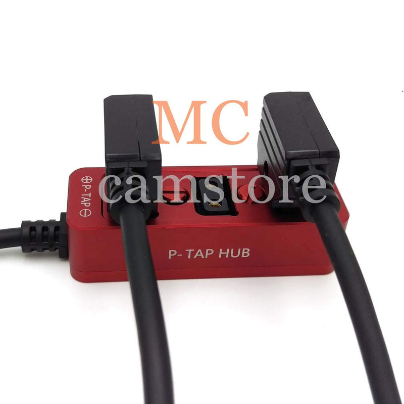 MCcamstore Metal Triple P-TAP D-tap Splitter,D-tap to 3ports D-tap P-tap Splitter,Dtap Three-Way Splitter Battery hub (RED)