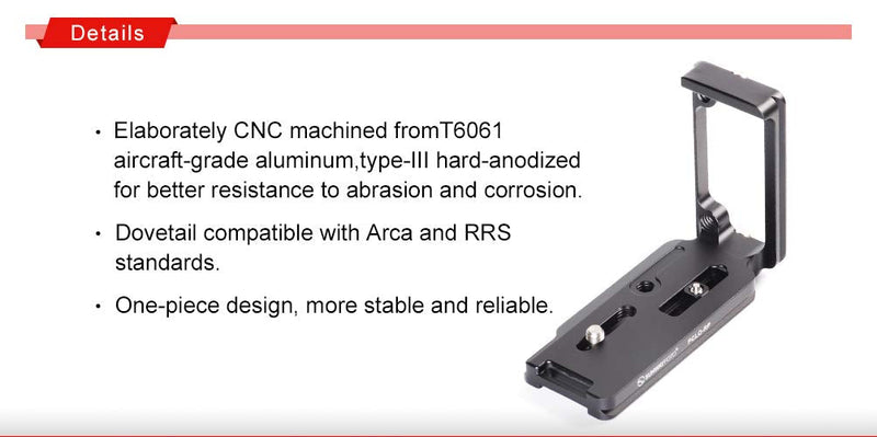 SunwayFoto PCLO-RP One-Piece Structure L Bracket for Canon EOS RP Camera Arca/RRS