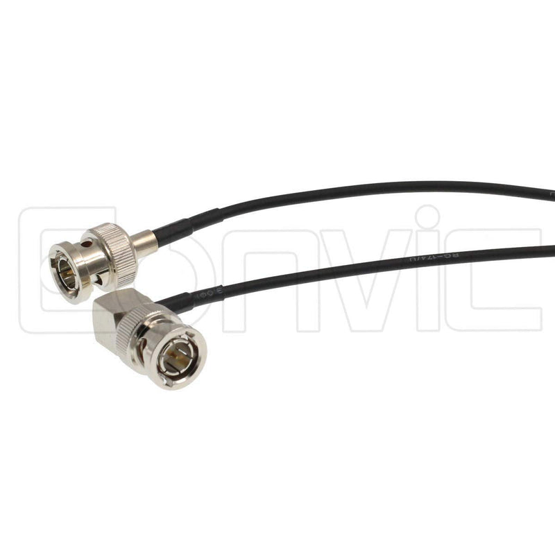 Eonvic 75Ohm BNC Male HD SDI Flexible RG174 RF Coaxial Cable for BMCC Video Camera (30CM Length) 30CM length