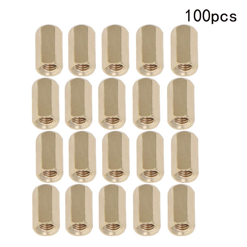 MroMax M3 x 9mm Female Threaded Standoff Spacer Brass Hex Coupling Nut, 100 Pcs 100PCS M3*9