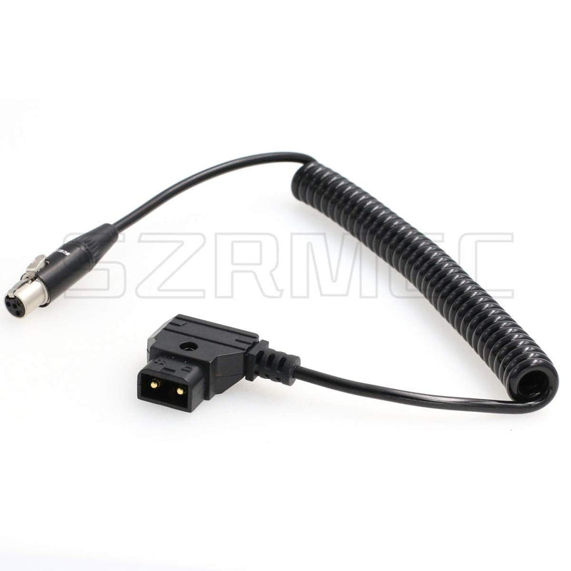 SZRMCC TVLogic VFM Monitor Alphatron EVF Coiled Power Cable D-tap 2 Pin Male to Mini XLR 4 Pin Female Coiled Cable