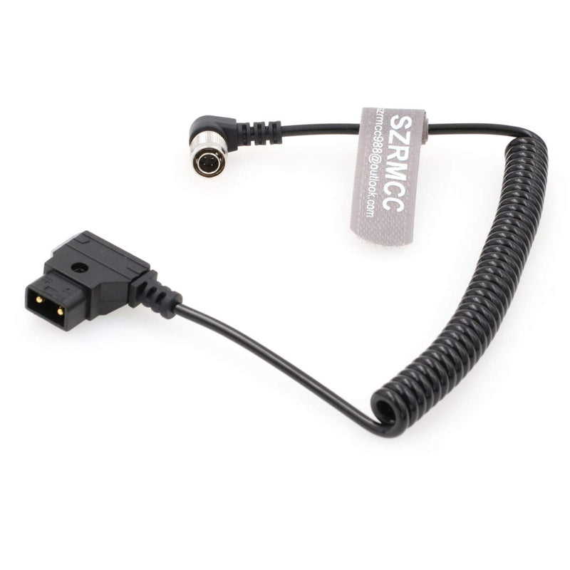 SZRMCC Anton-Bauer IDX D-Tap to Right Angle Hirose 4 pin Male Coiled Power Cable for Zaxcom Sound Devices 688 644 633