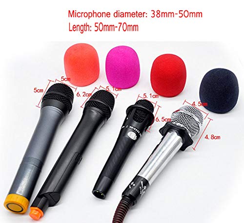 Luckkyme 20 Pcs Colorful Foam Microphone Cover Top Grade Thick Handheld Stage Mic Windscreen, 10 Color