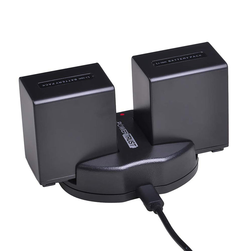 PowerTrust NP-FV70 Dual USB Charger for Sony NP-FH50 NP-FH70 NP-FH100 NP-FP50 NP-FP70 NP-FP90 NP-FV50 NPFV70 NP-FV100 Battery