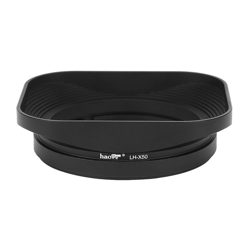 Haoge LH-X50 Bayonet Square Metal Lens Hood for Fujifilm Fuji Fujinon XF 50mm F2 R WR Lens on X-Pro2 X-Pro1 X-T2 X-T1 X-T20 X-T10 X-E2S X-A5 X-A20 X-E3 X-H1