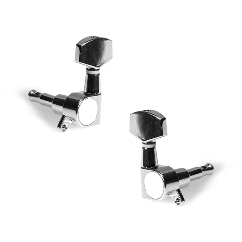 Cheerock 12Pcs Guitar String Tuning Pegs Tuner, Silver Machine Heads Knobs for Electric & Acoustic Guitar 6L 6R