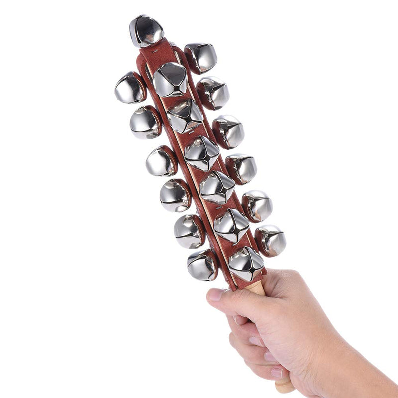 Andoer Sleigh Bells Stick Wooden Hand Held with 25 Metal Jingles Ball Percussion Musical Toy for KTV Party Kids Game Type 1