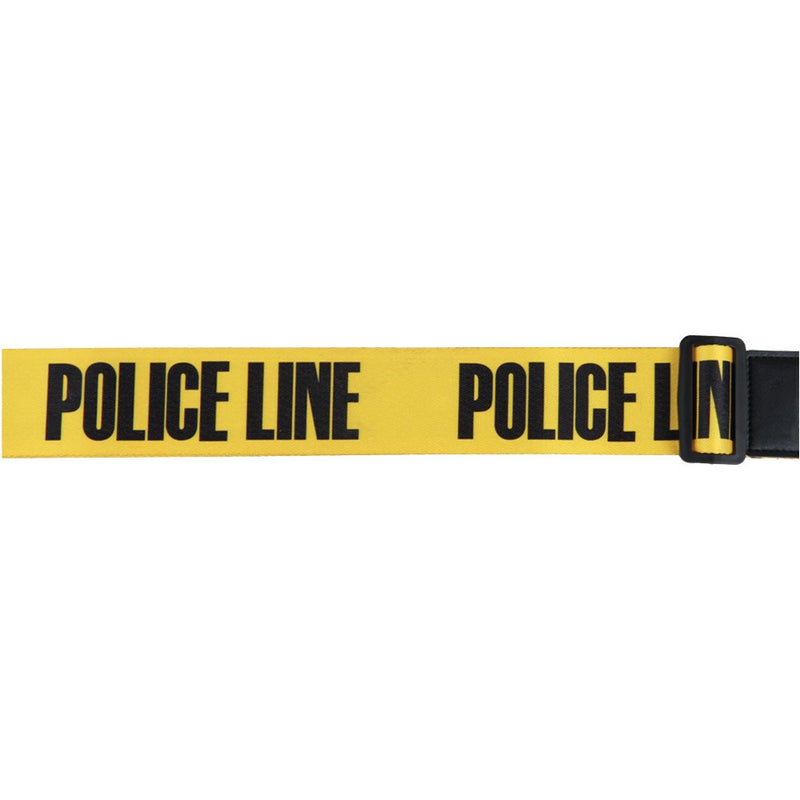 GOKKO AUDIO Guitar Strap POLICE LINE Nylon Leather Ends For Acoustic & Electric Yellow Cordon