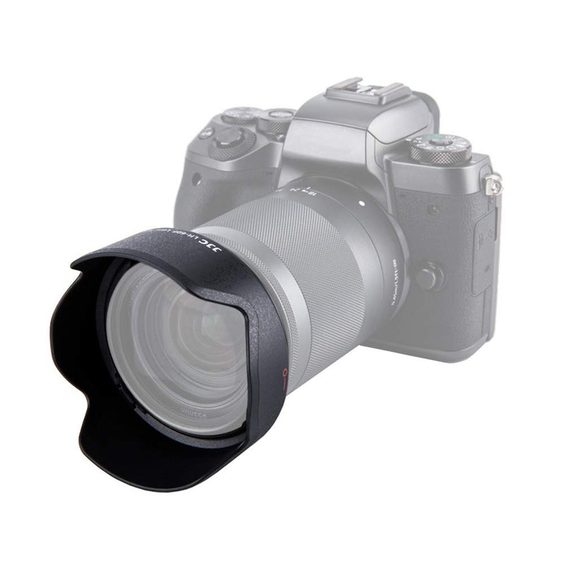 JJC ABS Reversible Lens Hood for Canon EF-M 18-150mm f/3.5-6.3 IS STM replaces EW-60F on Canon EOS M M2 M3 M5 M6 Mirrorless Camera