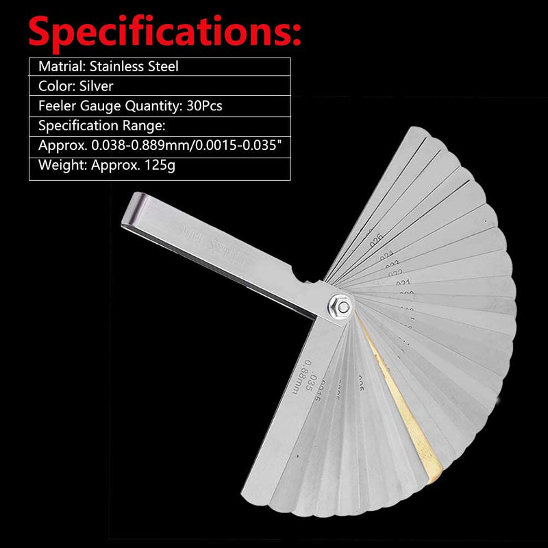 VGEBY Feeler Gauge Set, Stainless Steel Guitar Luthier Ruler Gauge Guitar Fretboard Gap Measuring Tool