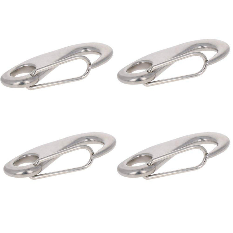 Yinpecly Carabiner Hooks 304 Stainless Steel Spring Gate Snap Hook Clip for Keychain, Dog Leashes, Fishing, 4Pcs