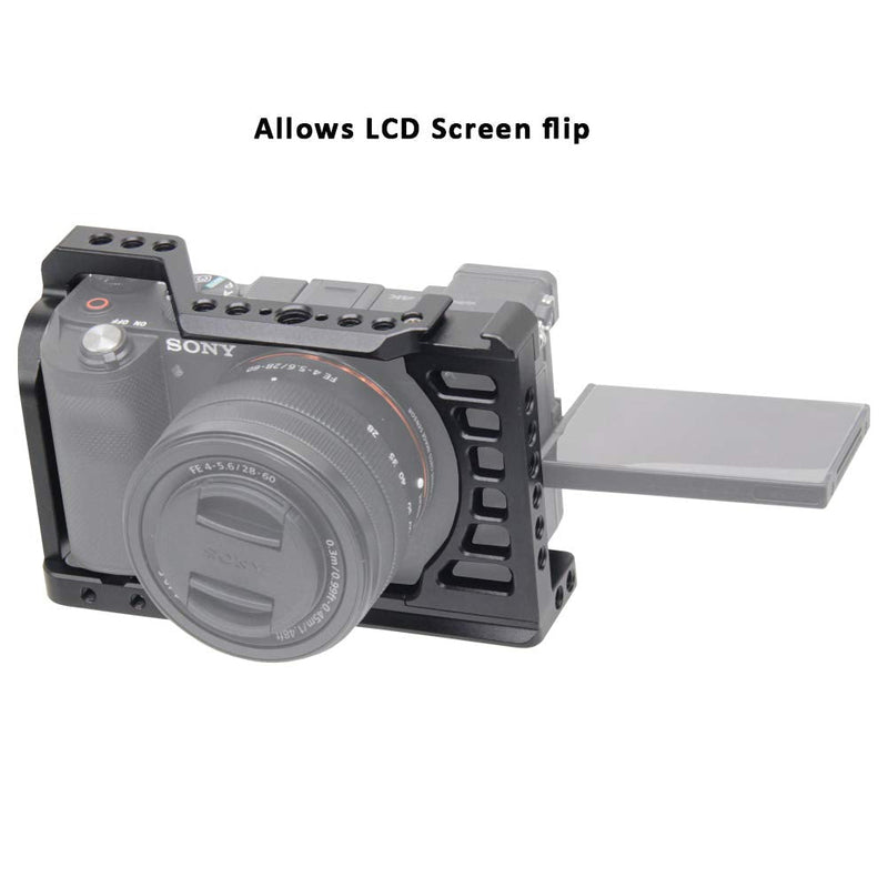 [AUSTRALIA] - Easy Hood Camera Cage for Sony A7C / ILCE-7C, Vlogging Video Rig Stabilizer Accessories with Wooden Handle Grip, Cold Shoe, 1/4" Mounting Points and 3/8" Locating Hole 
