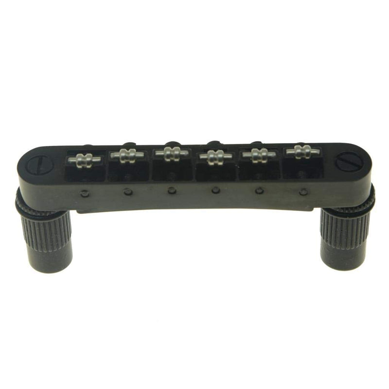 KAISH Black Guitar Roller Saddle Bridge Tune-O-Matic Bridge For Epiphone Les Paul,SG,Dot,Bigsby Guitar with M8 Threaded Posts