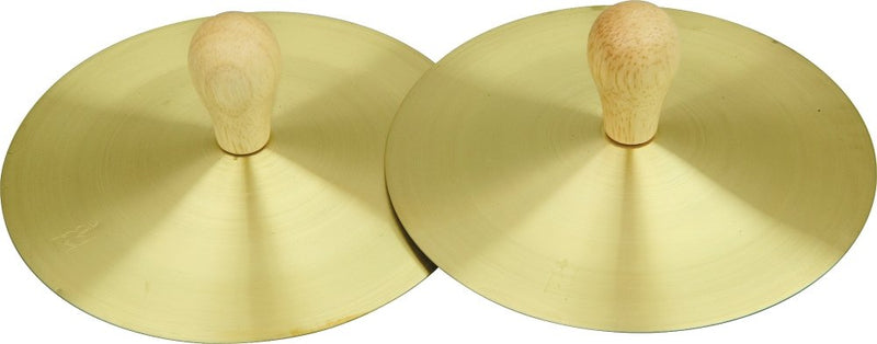 Rhythm Band Brass Cymbals with Knobs 5 in. Pair With Handles