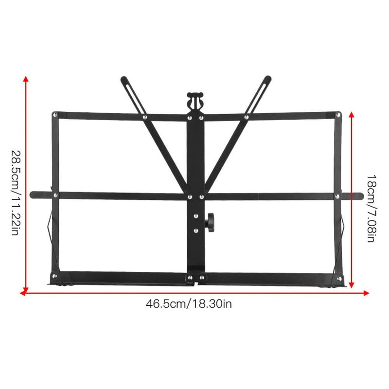 Folding Sheet Music Stand Desktop Table Top Stand Holder Foldable (Black)