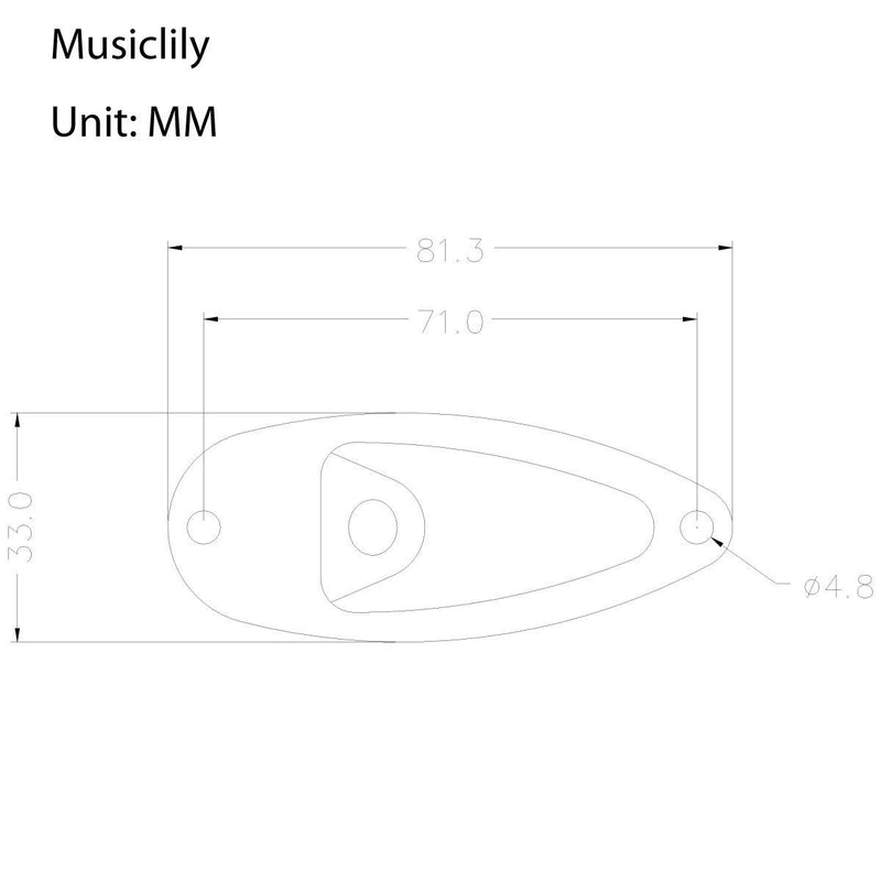 Musiclily Boat Style Loaded Jack Socket Plate and Screws, Chrome(Pack of 2)