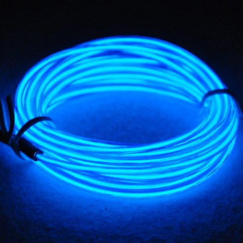 Lychee Neon Light El Wire with Battery Pack, 15 Feet, Blue 15ft