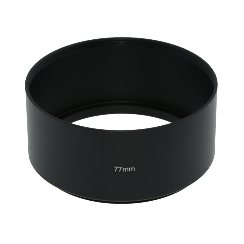 SIOTI Camera Long Focus Metal Lens Hood with Cleaning Cloth and Lens Cap Compatible with Leica/Fuji/Nikon/Canon/Samsung Standard Thread Lens 77mm