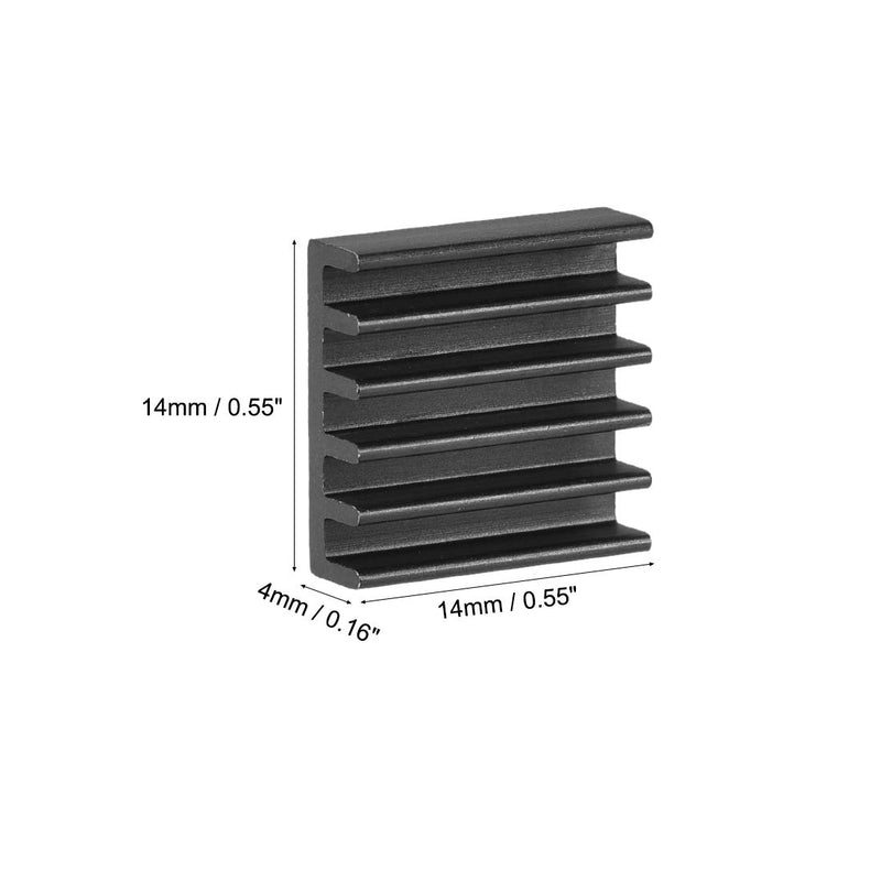 uxcell Electronics Cooler Heatsink for MOS GPU IC Chip Black 14 x 14 x 4 mm 10pcs 14x14x4mm