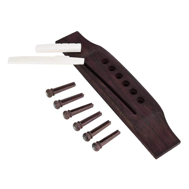 Dilwe 9PCS Guitar Nut Rosewood Plastic Bridge Upper Bottom Saddle for 6 String Folk Guitar