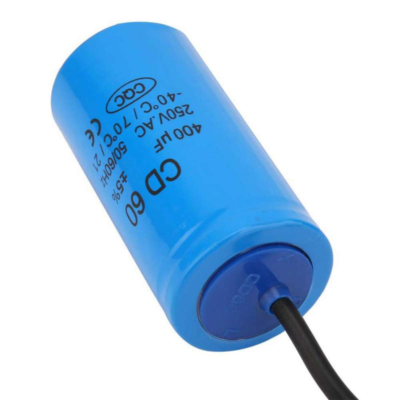 CD60 400uF Motor Start Capacitors with Wire Lead 250V AC 50/60Hz Run Motor Capacitor