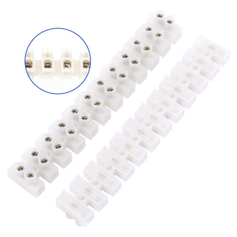 [AUSTRALIA] - Dual Row Screw Terminals Electric Barrier 360V 10A Screw Terminal Block 12-Terminal Strip Block 10 mm 2 Wire 