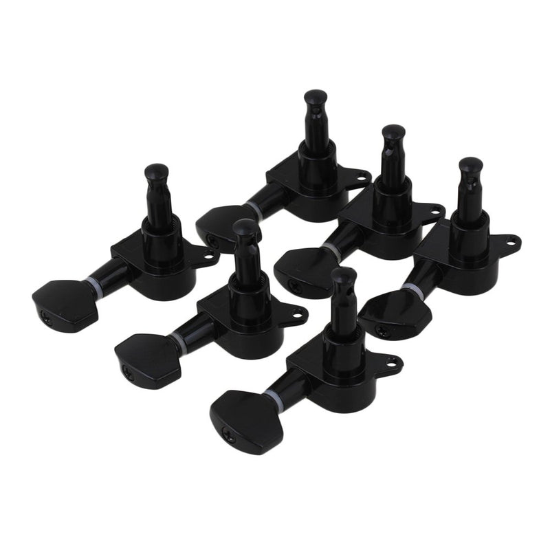 BQLZR Black Sealed Inline Electric Guitar String Tuning Pegs Key Machine Head 6R Right Hand