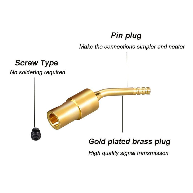 Eightnoo 2mm Banana Plug Screw Type Audio Speaker Cable Connector for 12 AWG Speaker Wire Gold Plated (4-Pair) 4-Pair