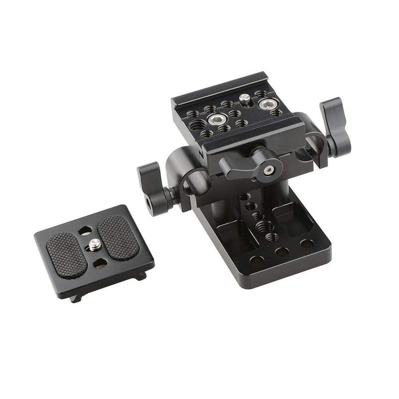 CAMVATE Quick Release Plate with 15mm Rail Riser Support System for Arca Swiss Standard(Height Adjustable) - 1795