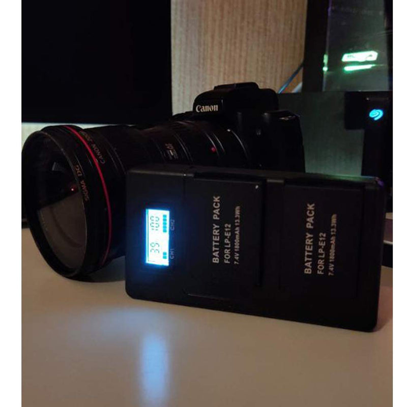 LP-E12 LPE12 LP E12 LCD USB Dual Digital Camera Battery Charger for Canon M 100D Kiss X7 Rebel SL1 EOS M10 EOS M50 DSLR