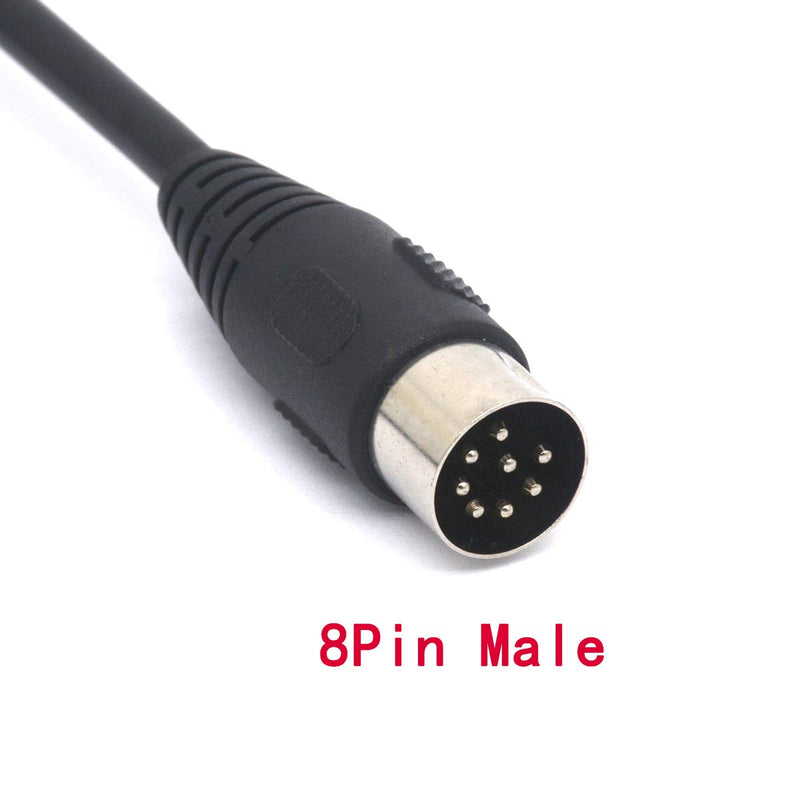 Tomost MIDI Splitter 8 Pin DIN Y Adapter Cable 1 Male to 2 Female Din Plug Large Size