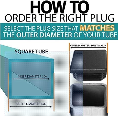 TOP Secret PDR 1" Square 14-20 Gauge Square Tubung Plug for 1" Outside Dimention Square tubing (50) TOP Secret PDR 50