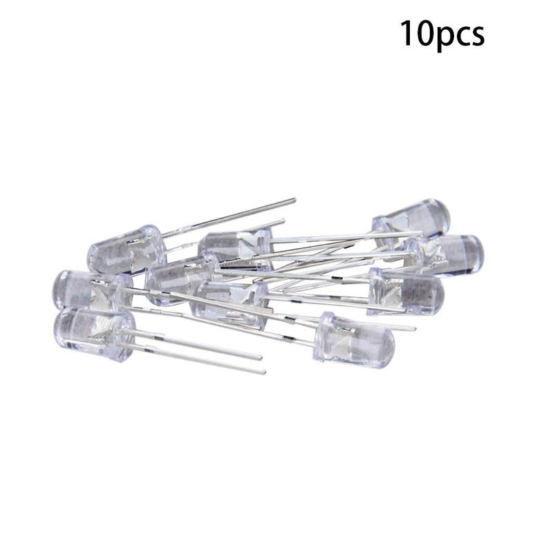 Othmro Green LED Diode Lights Clear Round Transparent Super Bright Lighting Bulb Lamps Electronic Component Light Emitting Diodes 3-3.2V 20mA 10 PCS