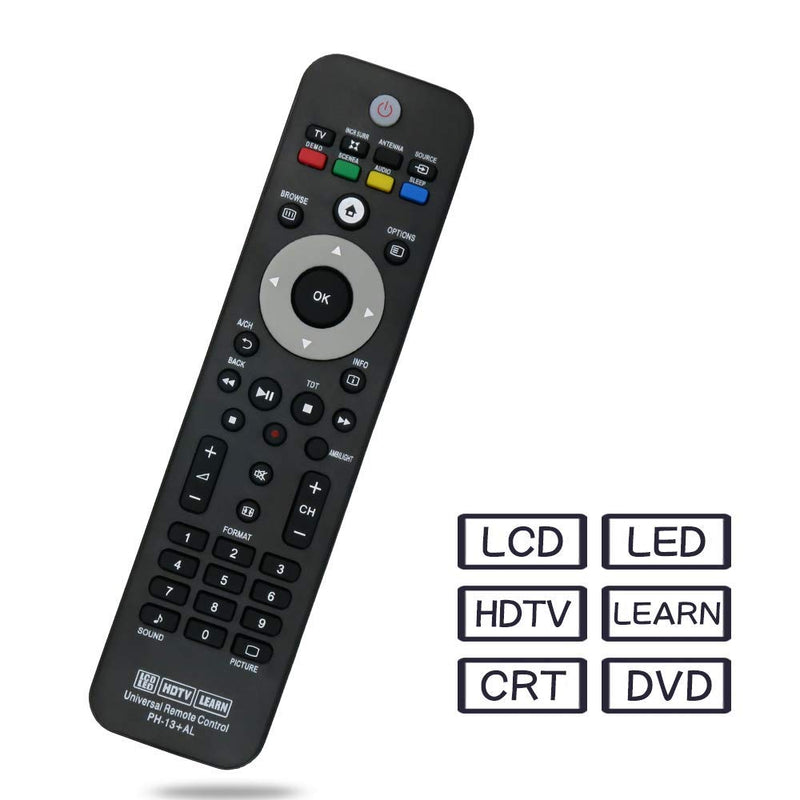 Gvirtue Universal Replacement Remote Control for Philips Brand TV, URMT41JHG003, URMT39JHG001, URMT39JHG002, URMT39JHG003, URMT41JHG006, URMT41JHG010 （PH-13） PH-13