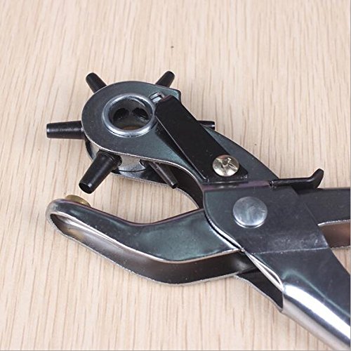 3 Pieces Revolving Hole Punch&Eyelet Plier &Press Snap Plier with Eyelets Grommets and Pliers (A)