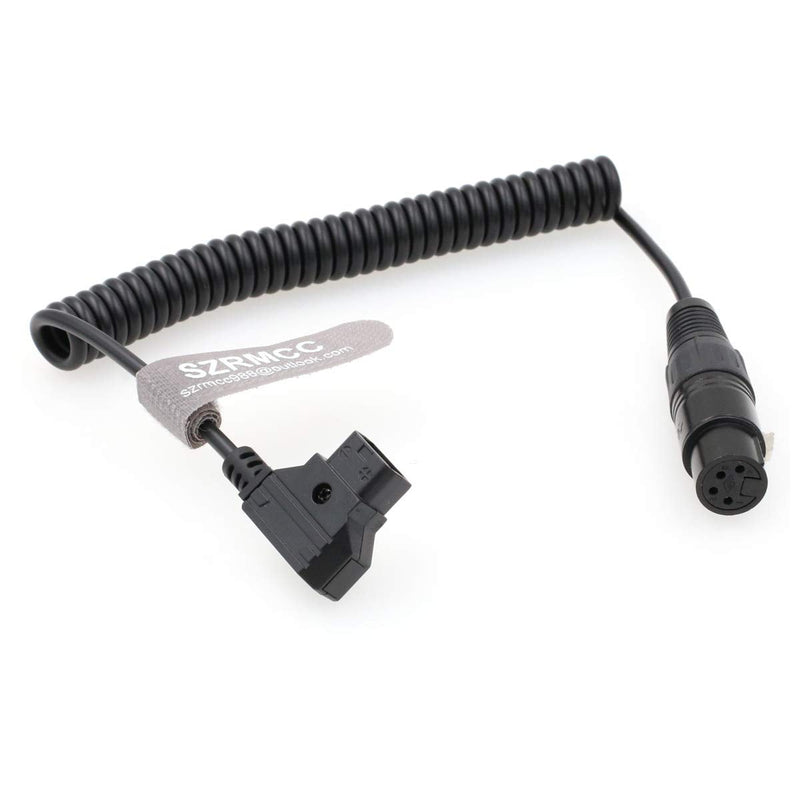 [AUSTRALIA] - SZRMCC XLR 4 Pin to D-tap Coiled Power Cable for DSLR Camcorder Practilite 602 LED Light Sony F55 SXS Camera Monitor Coiled Cable 