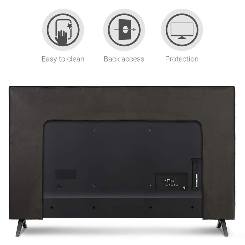 kwmobile Dust Cover for 40" TV - Fabric Case TV Protector for Flat Screen TVs - Dark Grey
