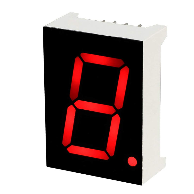 uxcell Common Cathode 10 Pin 1 Bit 7 Segment 1.1 x 0.79 x 0.35 Inch 0.8" Red LED Display Digital Tube 5pcs