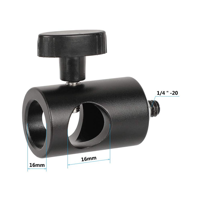 CAMVATE 16mm Light Pole Stand Head Mount with 1/4"-20 Thread Screw Adapter