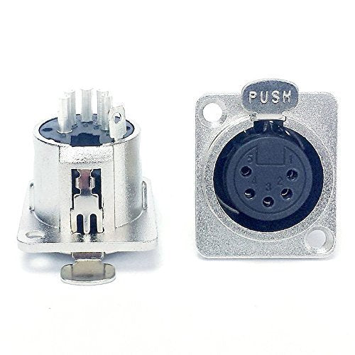 [AUSTRALIA] - CESS 5 Pin XLR Female Socket Connector Panel/Chassis Mount (jcx) (4 Pack) 