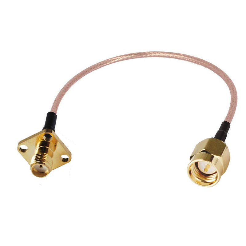 RedYutou RF coaxial Cable SMA Female Jack to SMA Male Plug Pigtail Cable 4 Holes Flange Chassis Panel Mount RG316 /20cm WiFi Router （2 pcs）