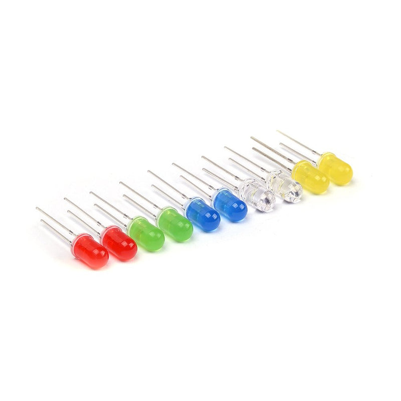 Cylewet 5mm LED Light Emitting Diode 5 Color Highlight for Arduino (Pack of 100) CYT1035