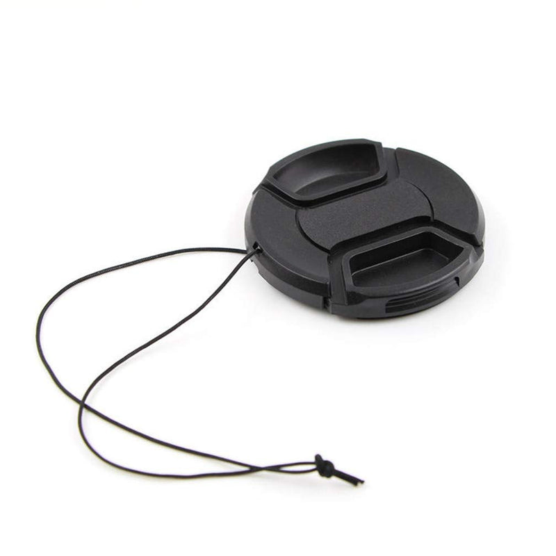 PCTC Lens Cap Snap-On Center Pinch Front Lens Cover with Strap Compatible for Canon Nikon Sony Fujifilm Olympus (46mm) 46mm