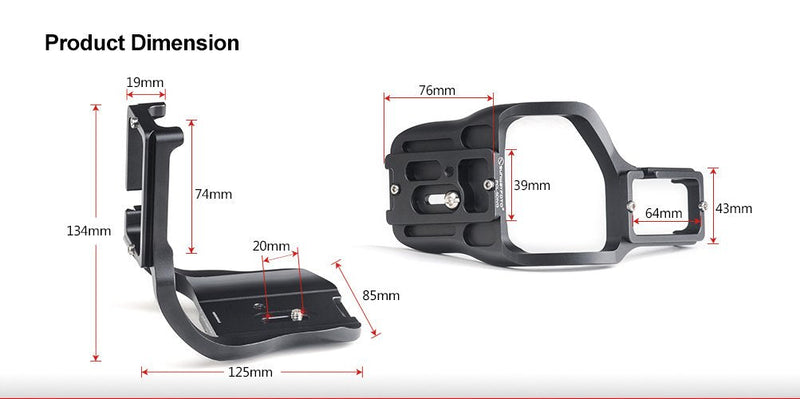 SUNWAYFOTO PCL-5DIVG L Plate for Canon 5D Mark IV Camera with Battery Grip Arca/RRS Sunway