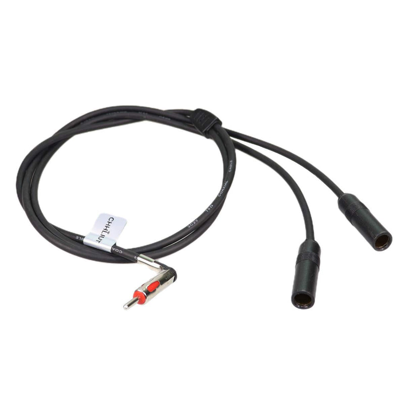 CHHLIUT Am Fm Radio Car Stereo Antenna Splitter 2 in 1 Out Antenna Auto Aux Ant Sterio Y Adapter 1 Male 2 Female Cable 2.95ft