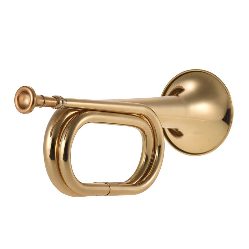 Muslady B Flat Bugle Call Trumpet Brass Cavalry Horn with Mouthpiece for School Band Cavalry Military Orchestra